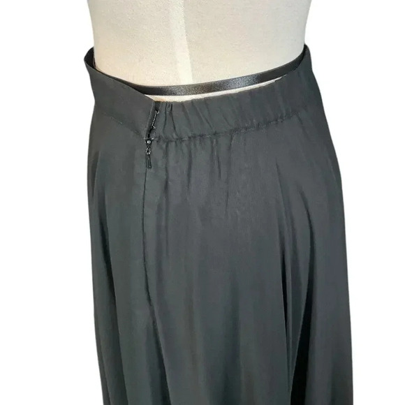 Vintage Maxie Night Line Skirt Black Sheer Satin Lined Soft Elegant Size 10 - Picture 4 of 11